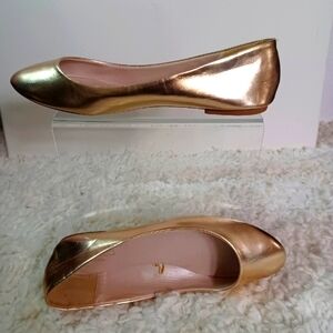David's Bridal Gold Ballet Flats (Alyse) Size 9